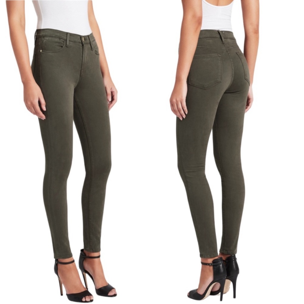 Frame Le High Skinny De Jeanne Green Soft Jean Pants Size 27
